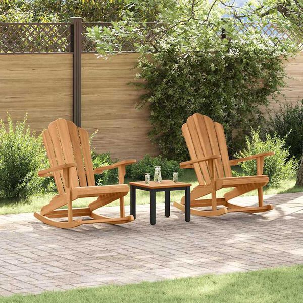vidaXL Garden Adirondack Rocking Chairs 2 pcs Brown 77 x 100 x 98 cm