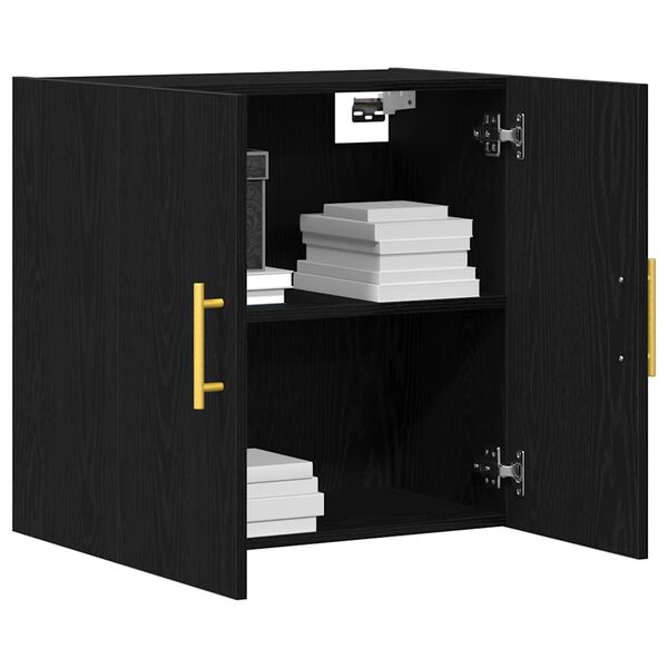 vidaXL Wall-mounted Cabinet Black Oak 60 x 31 x 70 cm Engineered Wood