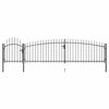 vidaXL Garden Fence Gate Woerden with Spear Top 5x1 m Black