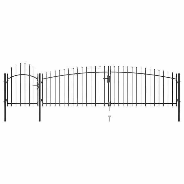 vidaXL Garden Fence Gate Woerden with Spear Top 5x1 m Black