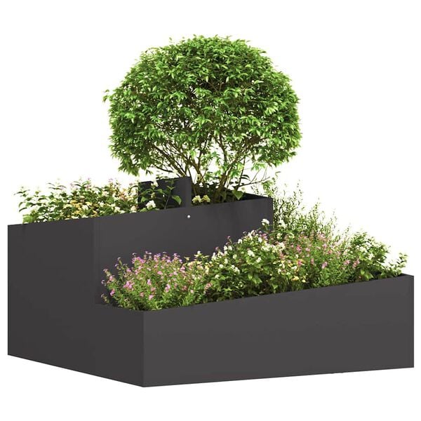 vidaXL Garden Planter Black 80 x 80 x 50 cm Cold-rolled Steel