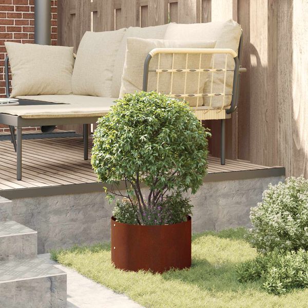 vidaXL Planter Ring 5 pcs Brown 30 x 30 x 20 cm Weathering Steel