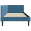 vidaXL Corner Bed Frame with Headboard Blue 90 cm x 190 cm Velvet