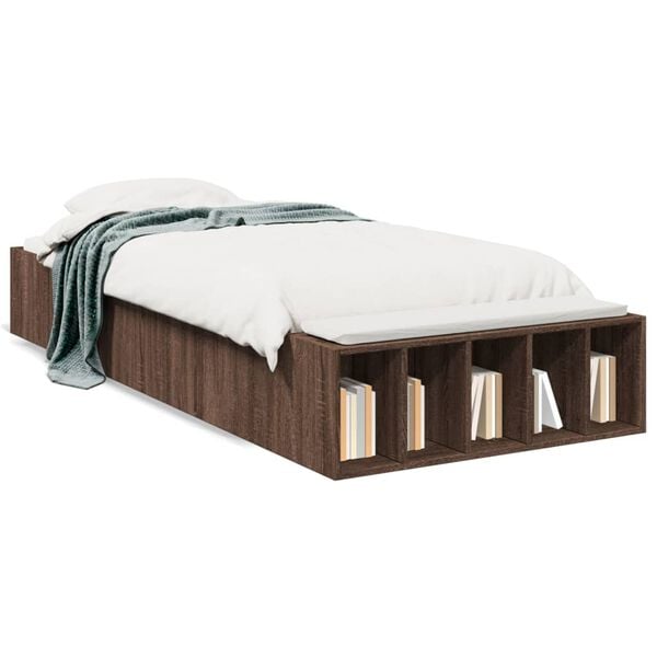 vidaXL Bed Frame without Mattress Brown Oak 90x200 cm