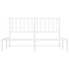 vidaXL Metal Bed Frame without Mattress with Headboard White 150x200cm