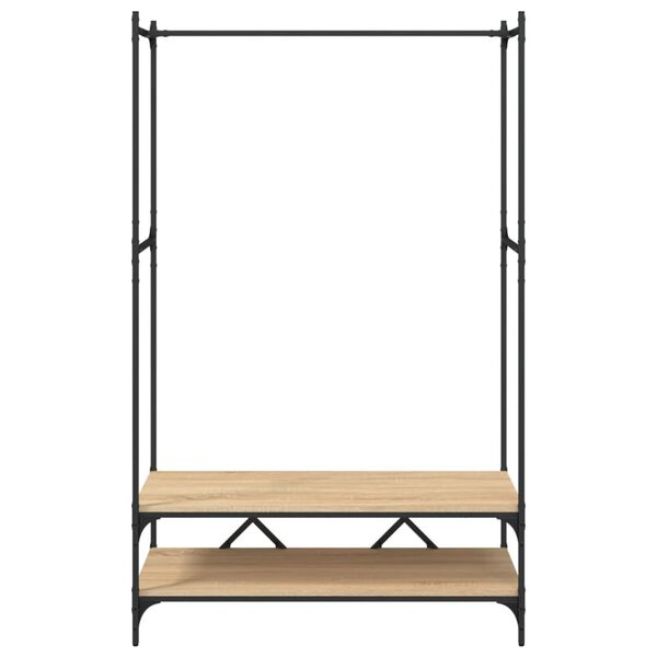 vidaXL Clothes Rack with Shelves Sonoma Oak Engineered Wood