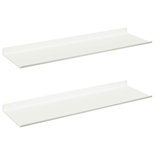 vidaXL Floating Shelf Wall-mounted 2 pcs White 60 x 18 x 2.5 cm Steel