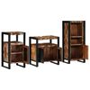 vidaXL Bathroom Furniture Set with Shelf 3 pcs Brown Solid Mango Wood