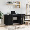 vidaXL Desk with Shelf Black oak 140 x 50 x 75 cm Engineered wood
