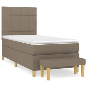 vidaXL Box Spring Bed with Mattress Taupe 80x200 cm Fabric