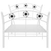 vidaXL Bed Frame without Mattress White Metal 90x200 cm