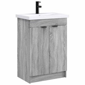 vidaXL Bathroom Furniture Set Grey Sonoma 78.5 x 37.5 x 81 cm