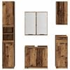 vidaXL Bathroom Furniture Set with Door 5 pcs Old Wood Engineered Wood