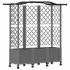 vidaXL Raised Bed with Trellis and Roof Light Grey 163 x 40 x 144 cm