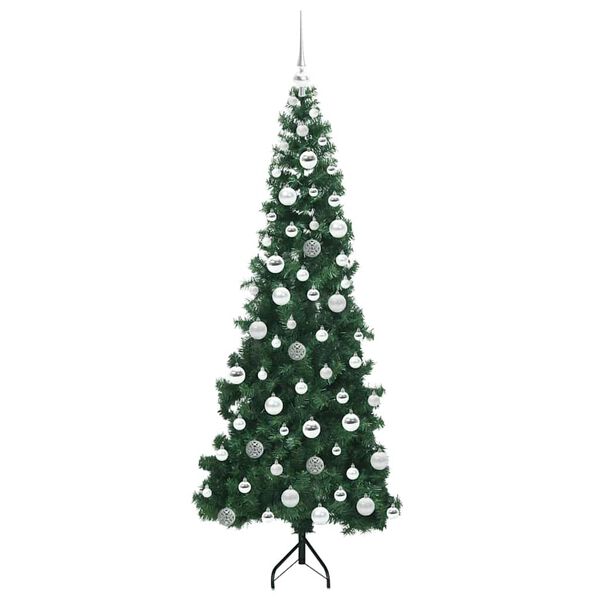 vidaXL Corner Artificial Christmas Tree Green 180 cm PVC and Metal