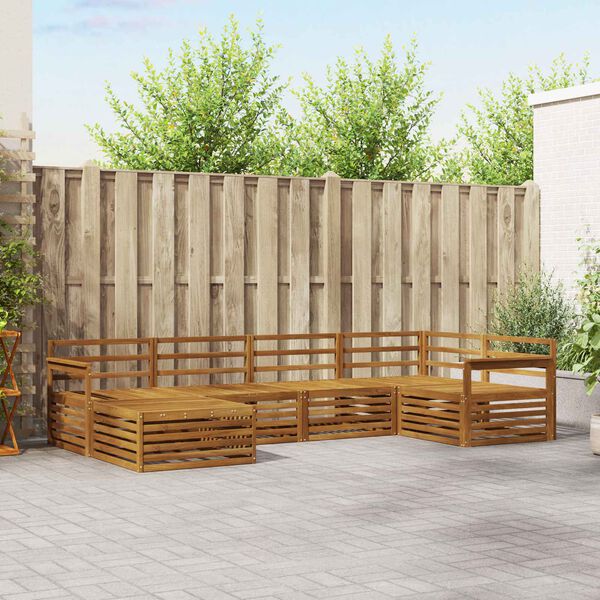 vidaXL Outdoor Sofa Set 6 pcs Natural