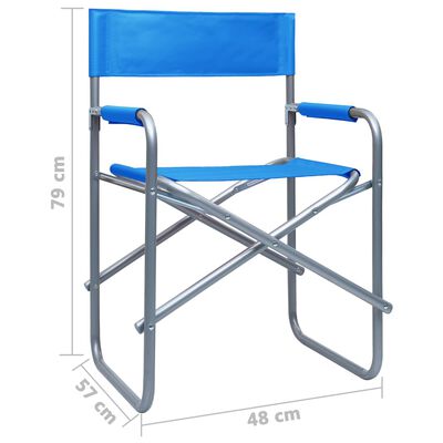 vidaXL Director's Chairs 2 pcs Steel Blue