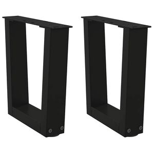 vidaXL Coffee Table Legs V-Shape 2 pcs Black 30x(30-31.3) cm Steel