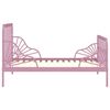 vidaXL Extendable Bed Frame without Mattress Pink Metal 80x130/200 cm