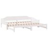 vidaXL Daybed with Trundle without Mattress White 90x190 cm Single Solid Wood