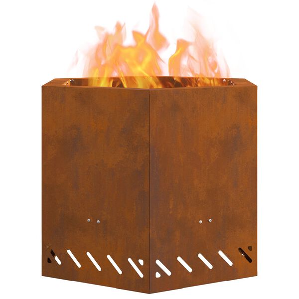 vidaXL Smokeless Fire Pit Brown 58 x 58 x 51 cm Steel