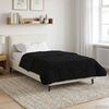 vidaXL Full Year Duvet Black 135 x 220 cm Microfiber and Teddy fleece