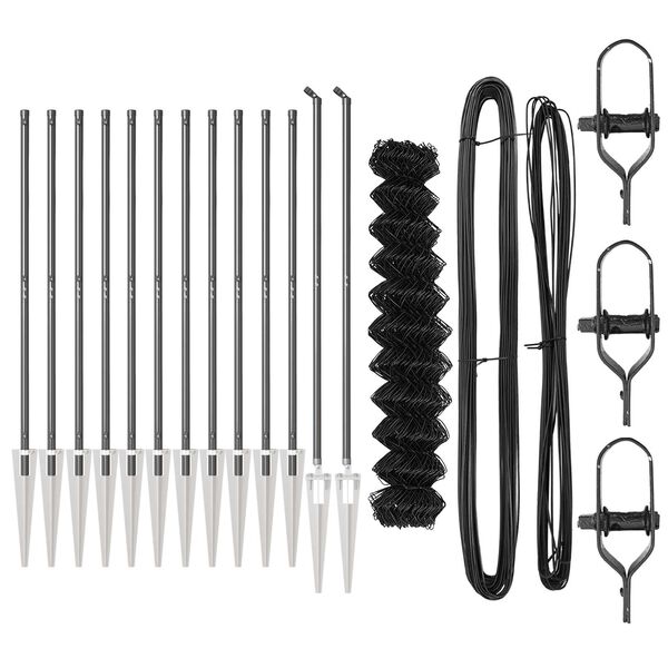 vidaXL Fence Post Grey 25 x 1.2 m (60 x 60 mm mesh) Steel and PVC