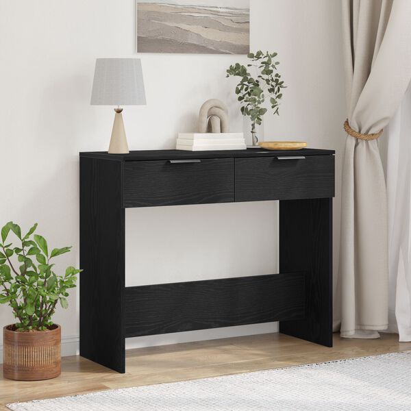 vidaXL Console Table Black oak 90 x 36 x 75 cm Engineered wood