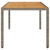 vidaXL Garden Table with Acacia Wood Top Grey 190x90x75 cm Poly Rattan