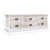 vidaXL Hall Bench White and Light Brown 115x30x40 cm Wood