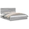 vidaXL Storage Bed Adjustable Grey Sonoma 200 x 200 cm Engineered Wood