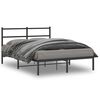 vidaXL Metal Bed Frame without Mattress with Headboard Black 140x200cm