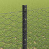 vidaXL Fence with Post Grey 1.2 x 50 m Steel and PVC