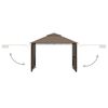 vidaXL Gazebo with Double Extending Roofs 3x3x2.75 m Taupe 180g/m&sup2;
