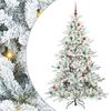 vidaXL Artificial Hinged Christmas Tree White 210 cm PVC and Steel