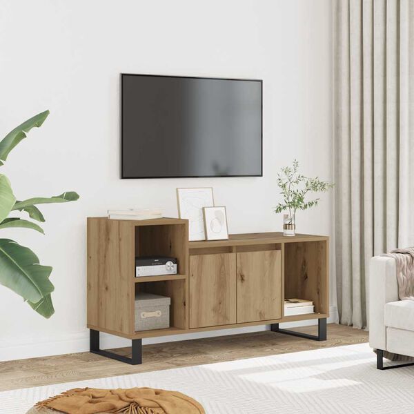 vidaXL TV Cabinet Artisan Oak 100x35x55 cm Engineered Wood