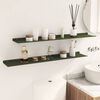 vidaXL Floating Shelf 2 pcs Olive Green 100 x 18 x 2.5 cm Steel