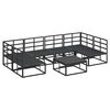 vidaXL Garden Sofa Set with Cushion 7 pcs Black Aluminium