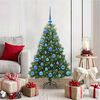vidaXL Artificial Christmas Tree with 150 LEDs Green 120 cm PE and PVC