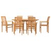 vidaXL Garden Dining Set 7 pcs Brown Solid Teak Wood