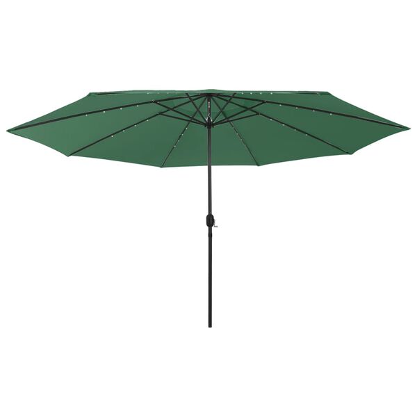 vidaXL Garden Parasol with LED Lights 400 cm Green