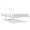 vidaXL Metal Bed Frame without Mattress with Headboard White 90x200cm