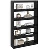 vidaXL Book Cabinet/Room Divider Black 100x30x167.5 cm Solid Pinewood