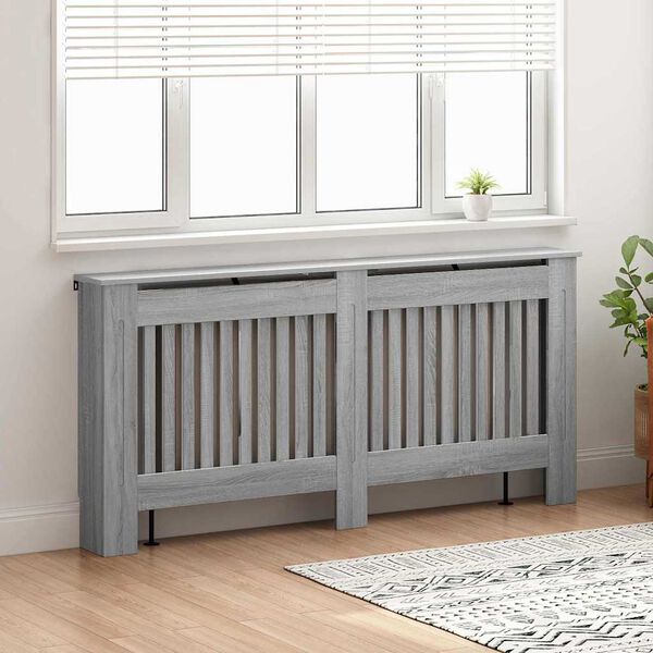 vidaXL Radiator Cover Grey Sonoma 172 x 19 x 81.5 cm Engineered Wood