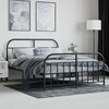 vidaXL Metal Bed Frame without Mattress with Footboard Black 140x190cm