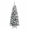 vidaXL Artificial Christmas Tree with 150 LEDs with Stand White 150 cm