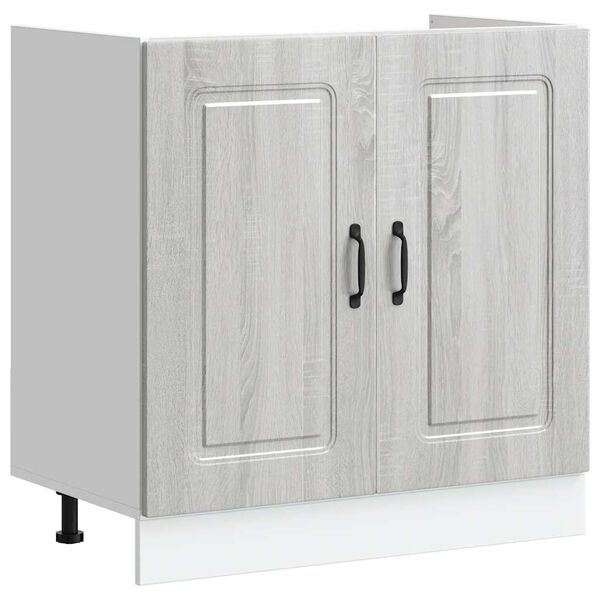 vidaXL Sink Base Cabinet Kalmar Grey Sonoma 80x46x81.5 cm Engineered Wood