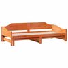 vidaXL Daybed with Trundle without Mattress Wax Brown 90x200 cm Solid Wood