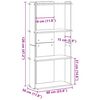 vidaXL Bookcase 3-Tier Grey Sonoma 60x30x120 cm Engineered Wood