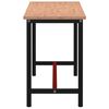 vidaXL Workbench 200x55x81.5 cm Solid Wood Beech and Metal